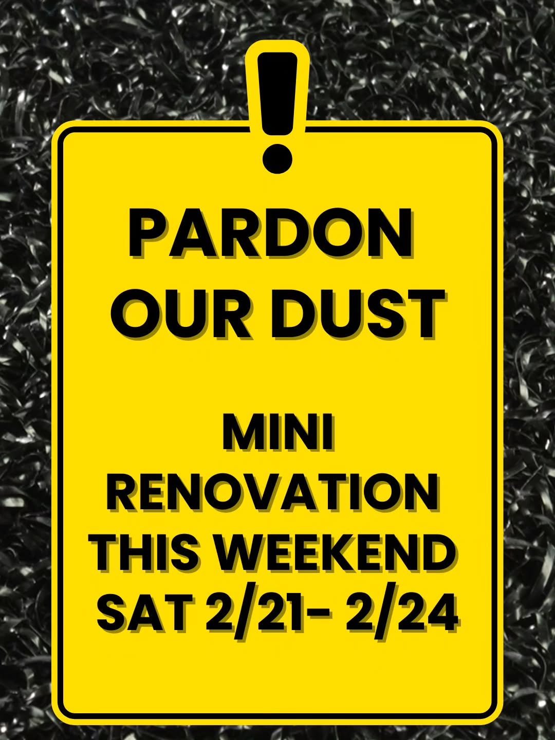 Exciting news!  This weekend we are installing turf! 
There will be minimal impact to our operation hours but you will see crews working with all of the demo on Saturday! 

The project will be complete next week! 

Pardon our dust and noise during th