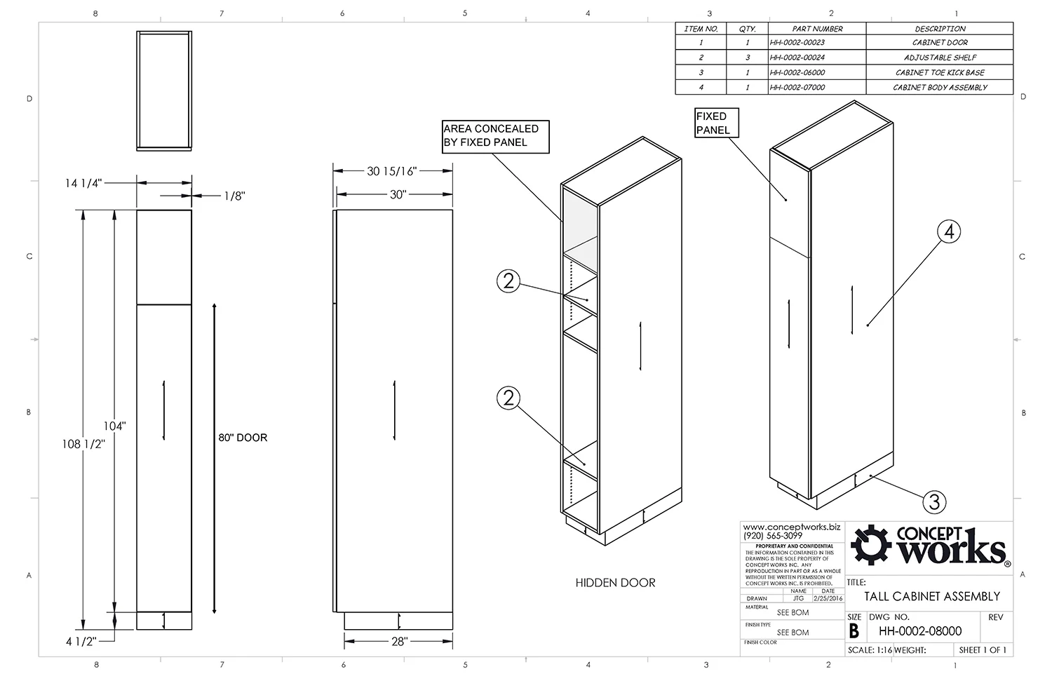 Drawing of Locker Cabinets