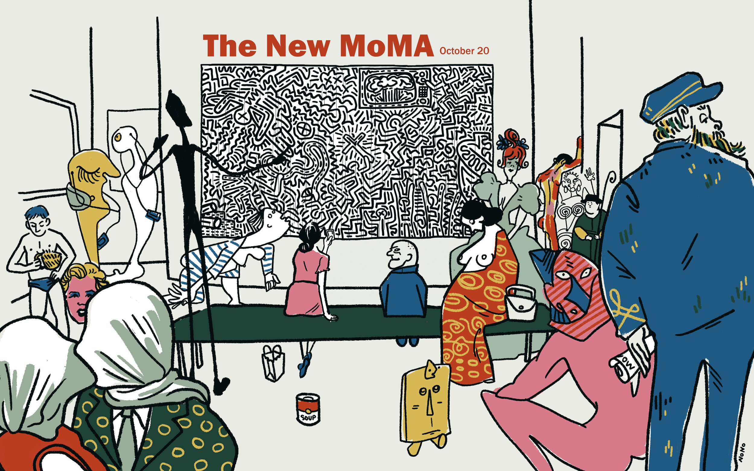 Proposed editorial spread about the reopening of the MoMA