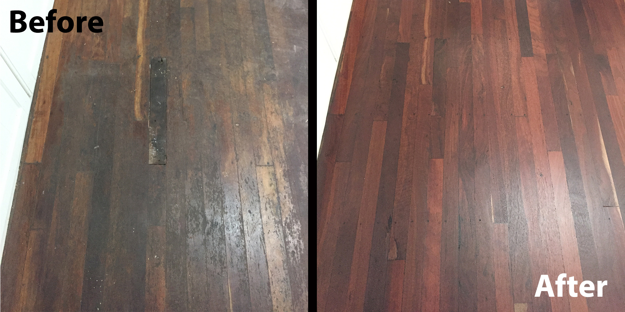 Detail of timber floor renew / renovation