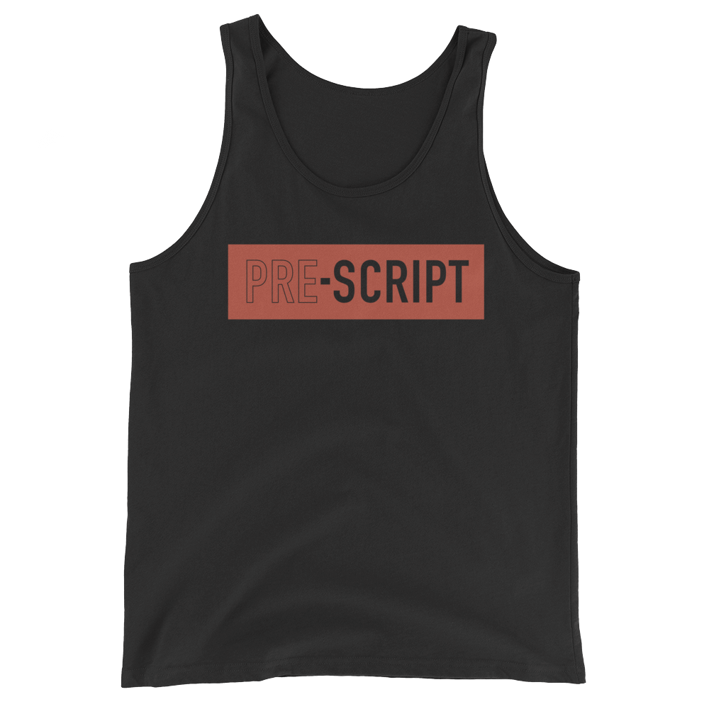 Pre-Script_Wrdmrk_Block_Orange_printfile_front_mockup_Front_Flat_Black.png