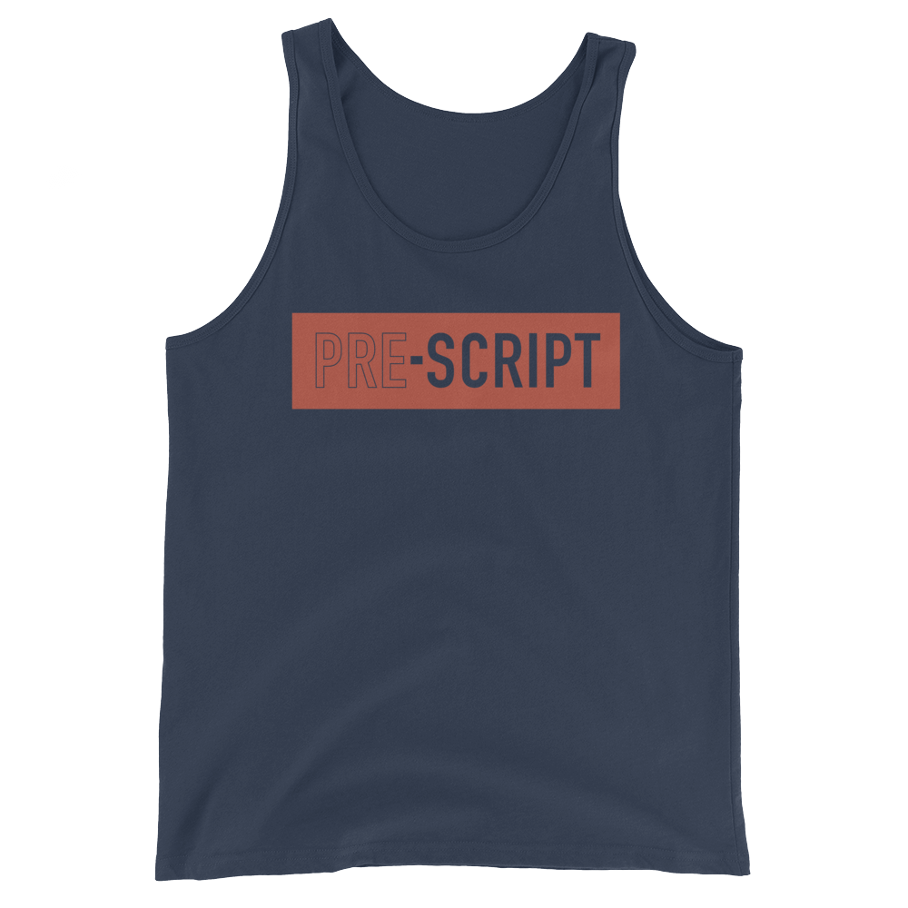 Pre-Script_Wrdmrk_Block_Orange_printfile_front_mockup_Front_Flat_Navy.png