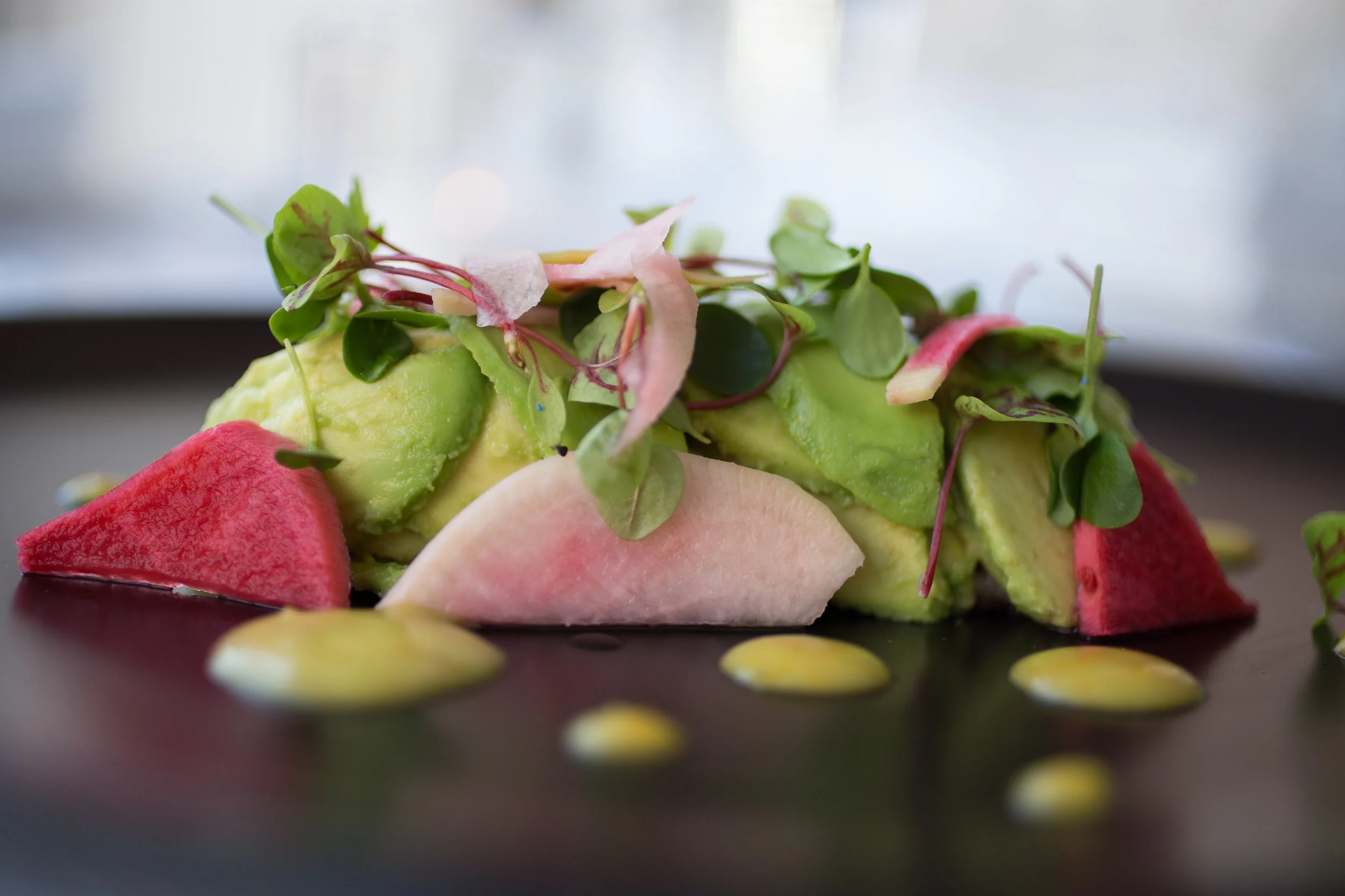 Lobster & Avocado (GF) pickled radish, kumquat vinaigrette Spring Menu 2018 by Chef Orlando Amaro at The Elephant Baltimore photographed by 📸 @ebradyrobinson / @bmoreculinary
