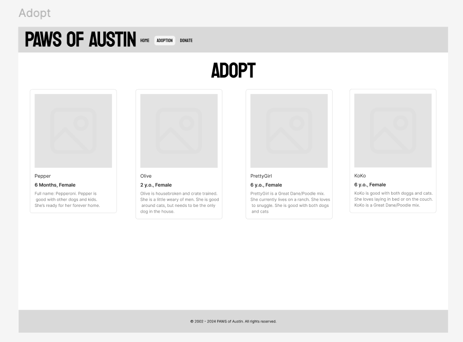 Lo-Fi Adopt Page