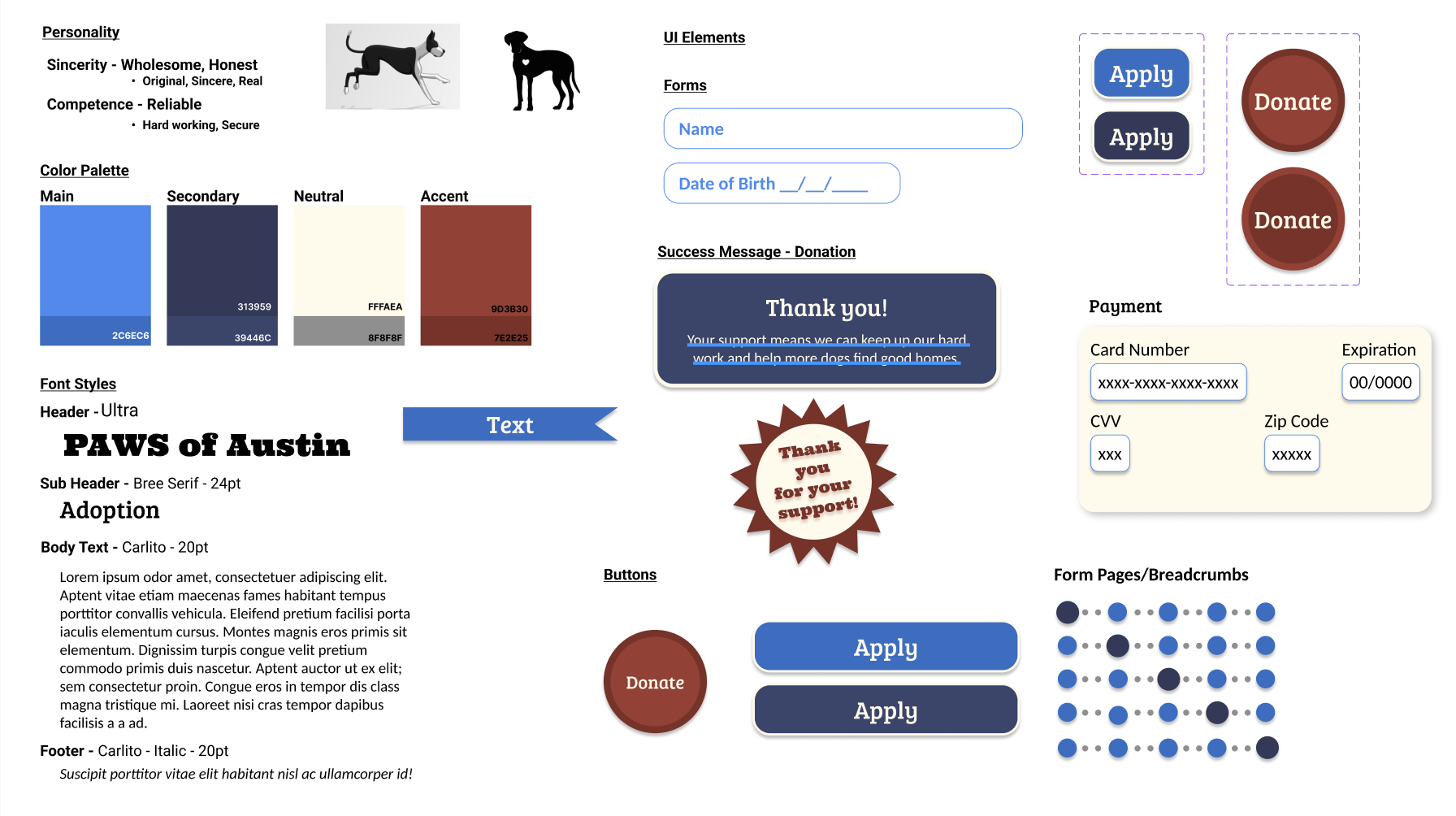 Pattern/Font Library for PAWS of Austin Project