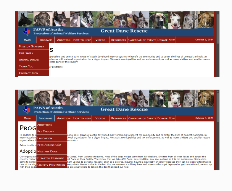 The image shows more examples of the current navigation bar.