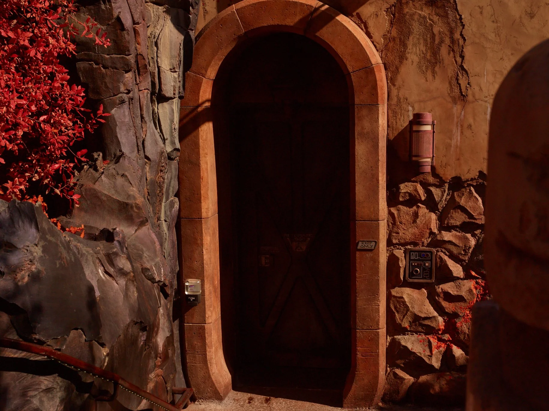 A doorway into a home in Galaxies Edge Star Wars.