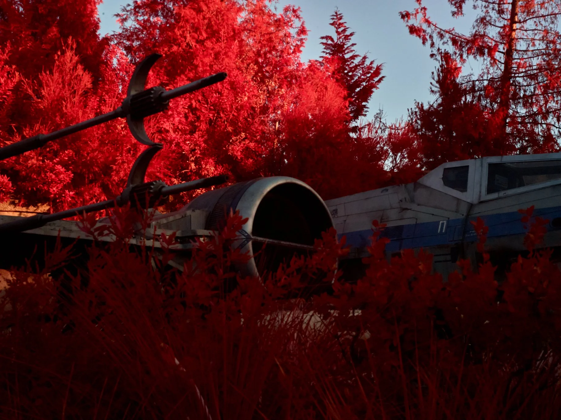  The X-Wing spacecraft docked at Galaxies Edge at Disneyland California.
