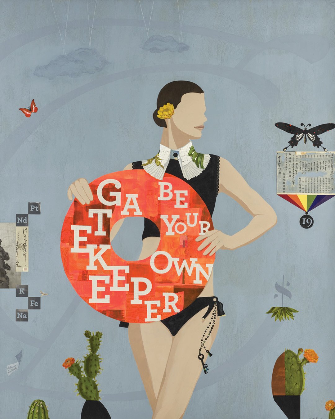  HER STORY 48" X 60" | AVAILABLE  COLLAGE AND ACRYLIC ON WOOD PANEL &nbsp;  