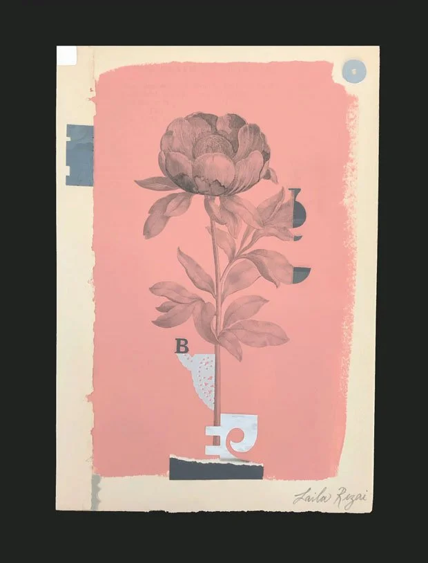  SECRET MISPRINT  ACRYLIC &amp; COLLAGE ON VINTAGE BOOK PAGE  6" X 8.75" | AVAILABLE   