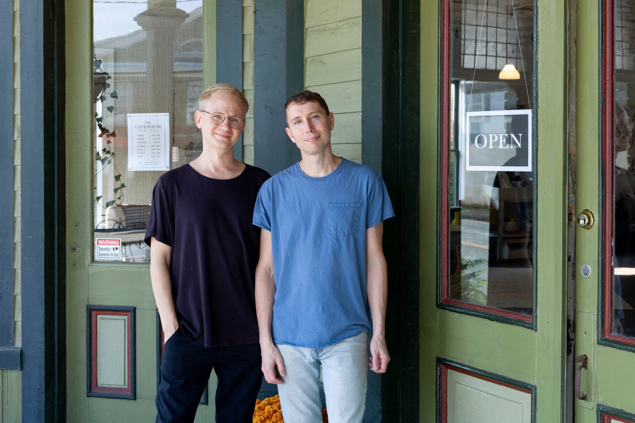 Timothy Atticus and Chris Riffle, owners of The Gatehouse Coffee Shop in Morris NY