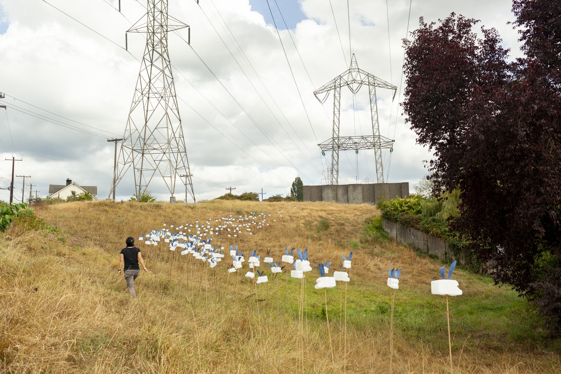 Public Art Installation "Camper Fluffle" by JoEllen Wang, Seattle WA