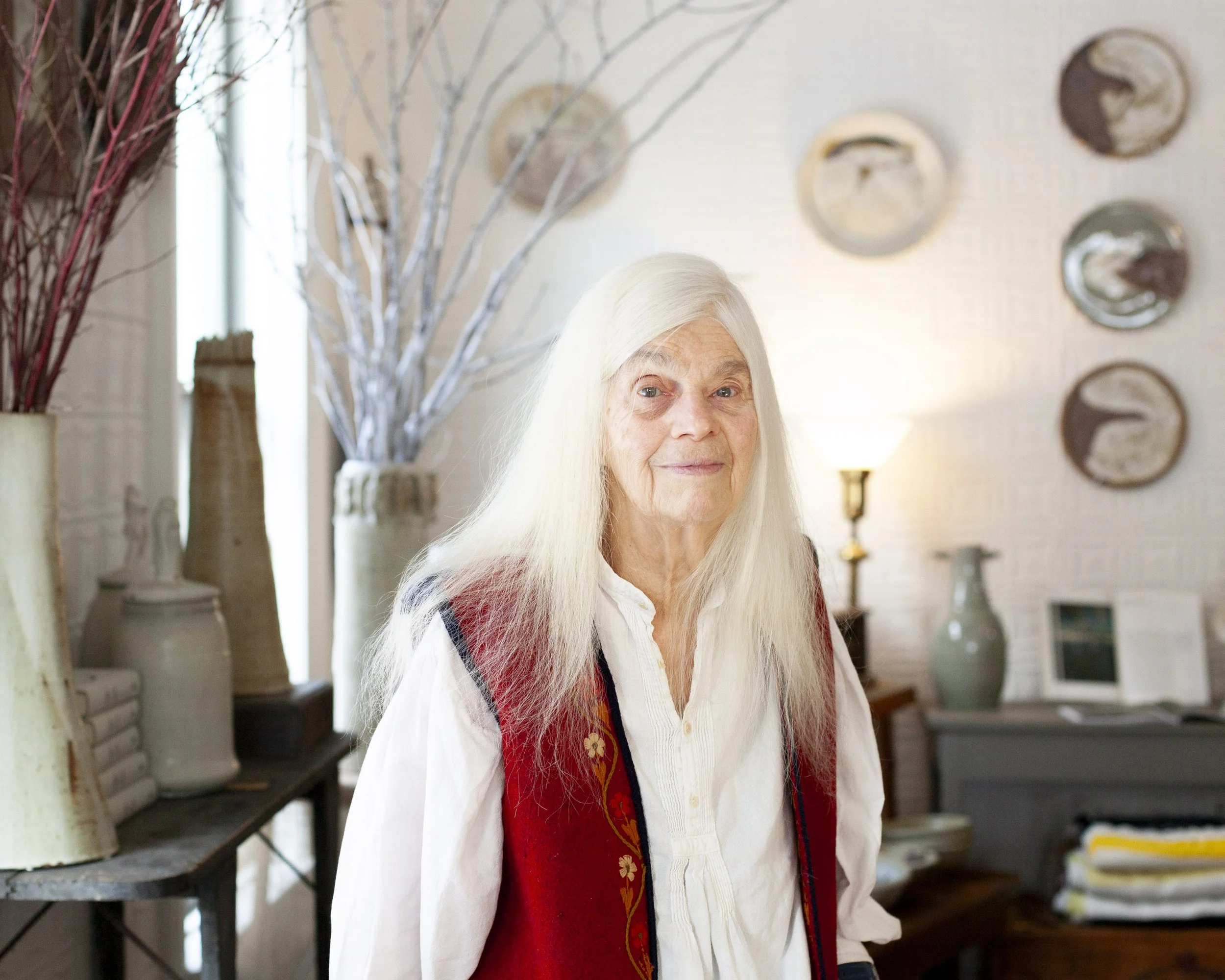 Elizabeth Nields at her Art Opening, Morris, NY