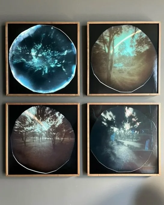 My friend sent me a few shots of my pinhole series he recently purchased from me up in his home. I love the color of wood frames he picked for these! The images were all made while I was in Mexico City for an artist residency @ca_sa_lu - I made pinho