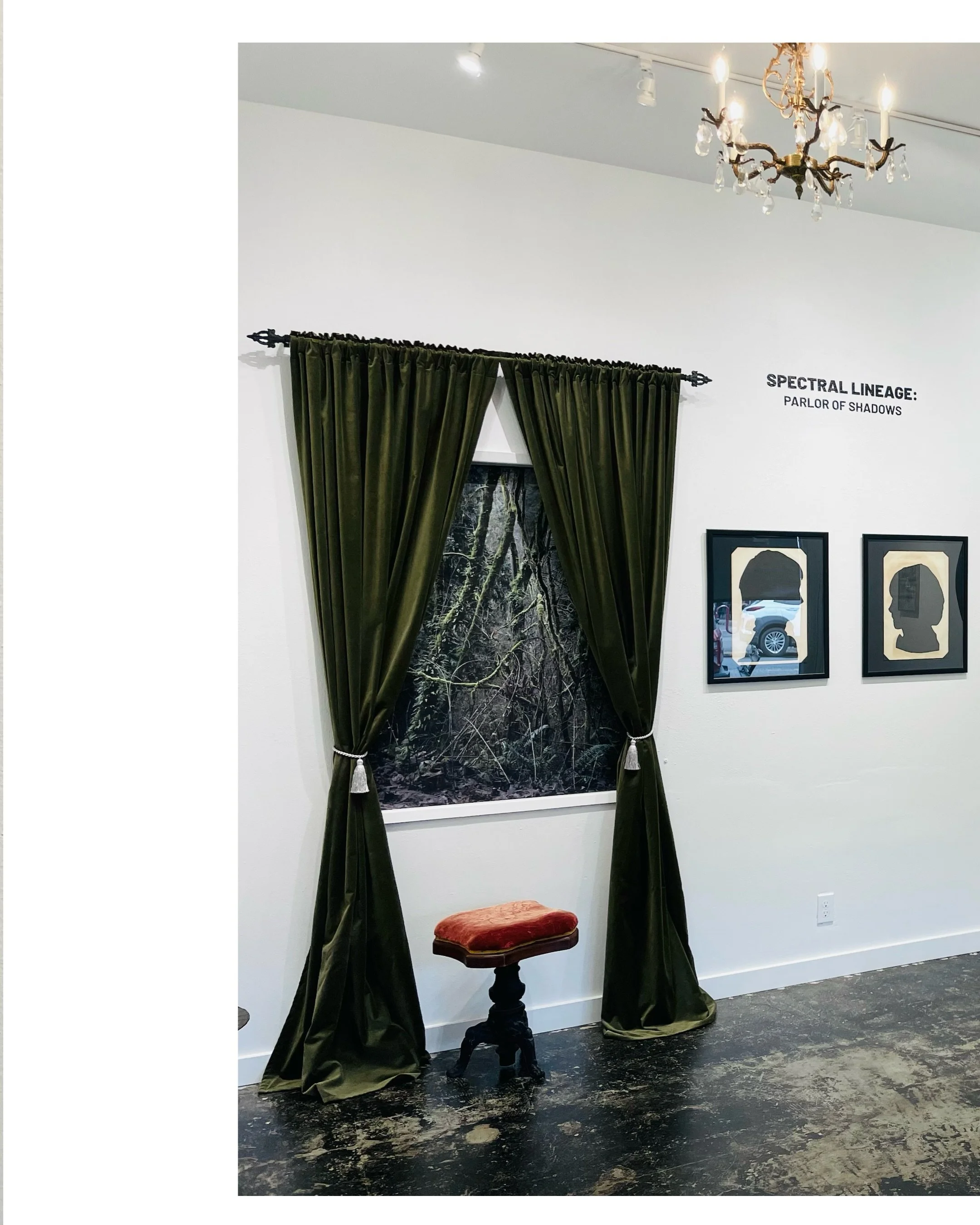Thank you to everyone who came to the opening of Spectral Lineage: Parlor of Shadows. There is something special about seeing work leave the studio and begin new conversations. It was wonderful to spend the evening talking about photography, memory, 