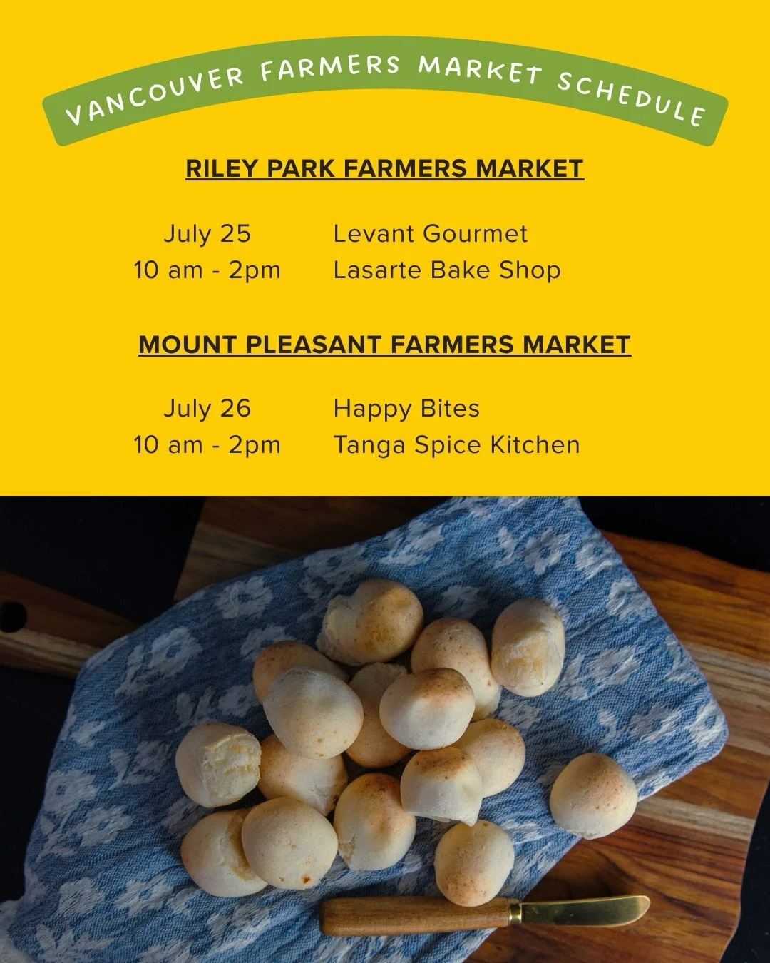 Something special is happening this weekend. ​💕
For the first time, four of our Dream Cuisines 2026 entrepreneurs will be at @vanmarkets on the same weekend! 🎉

📍 Riley Park Farmers Market | Saturday, July 25 | 10 AM &ndash; 2 PM 

@levantgourmetf
