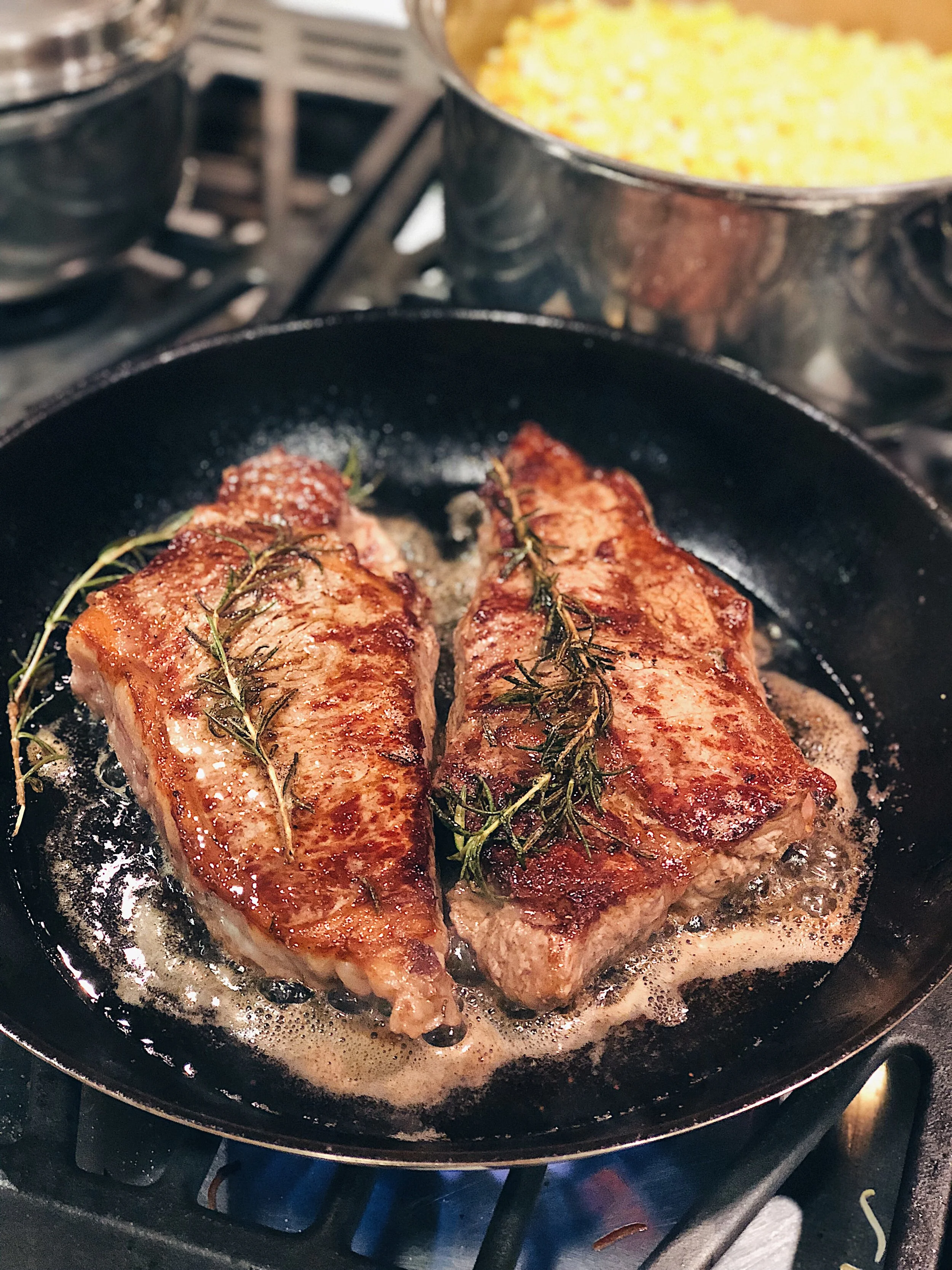 Rosemary & Butter Basted Cast Iron Steak