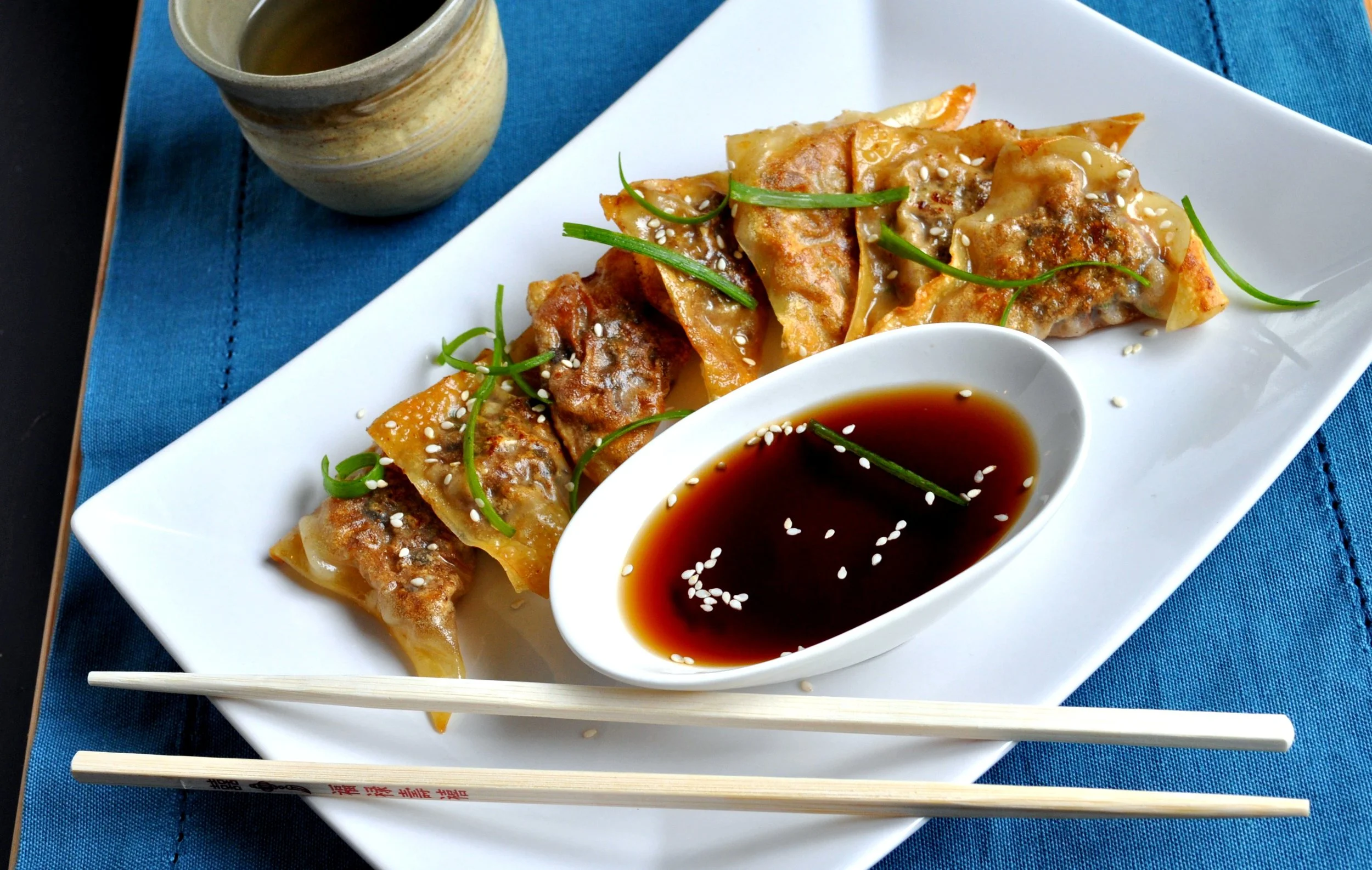 beef and mushroom pot stickers