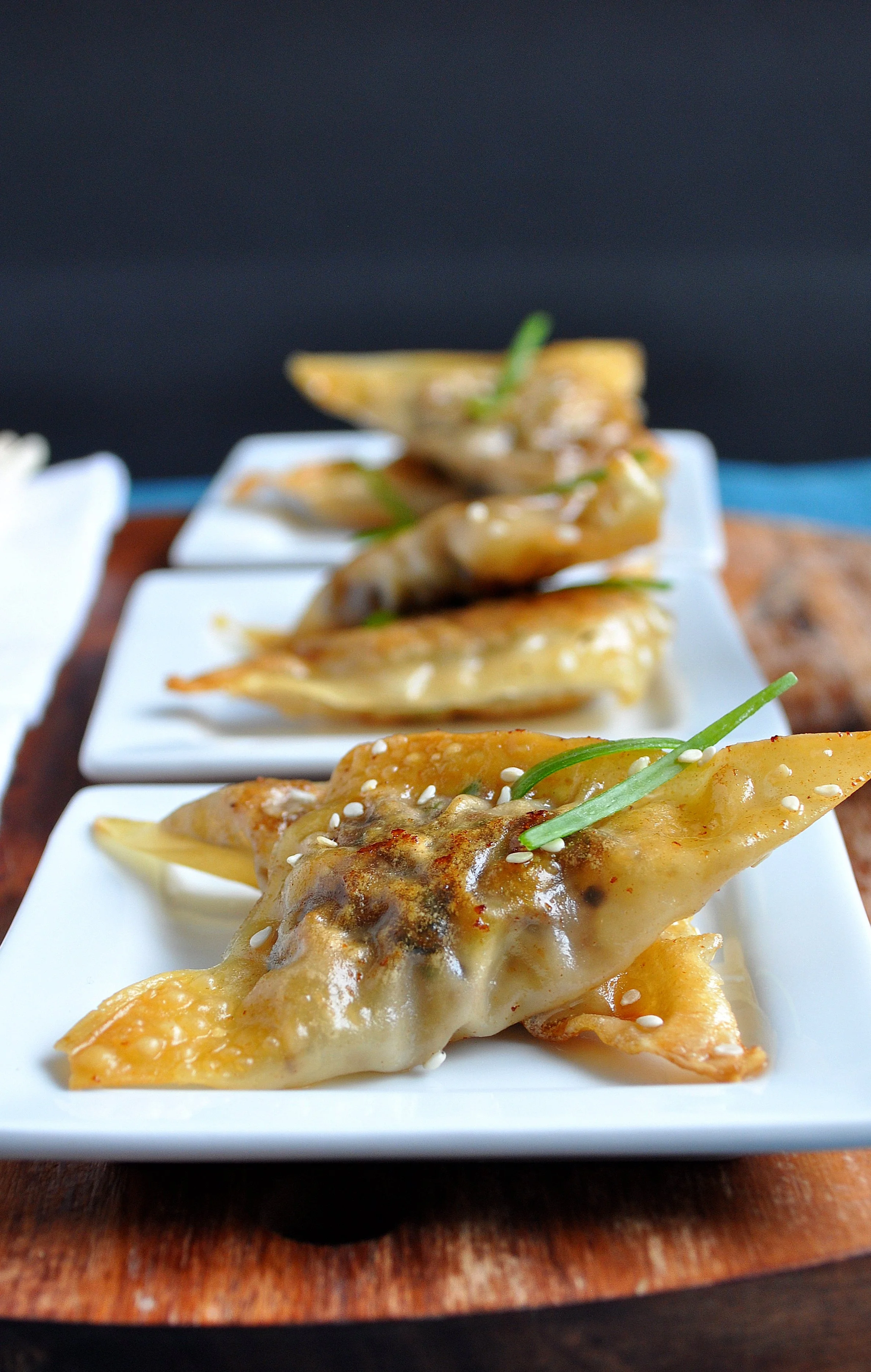 beef and mushroom pot stickers