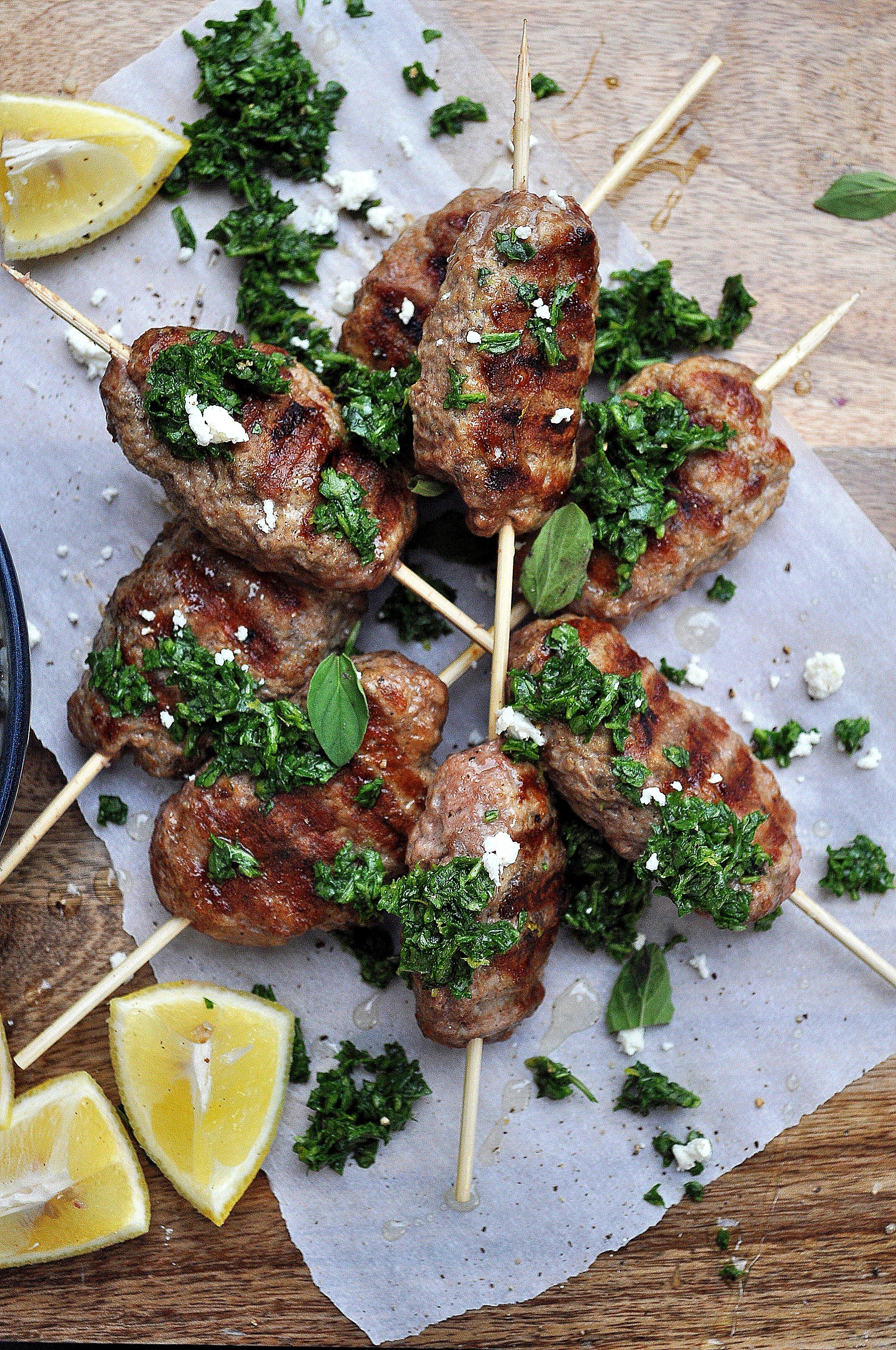 On Board in 20: Butter Lettuce Lamb Kofta with Arugula Gremolata