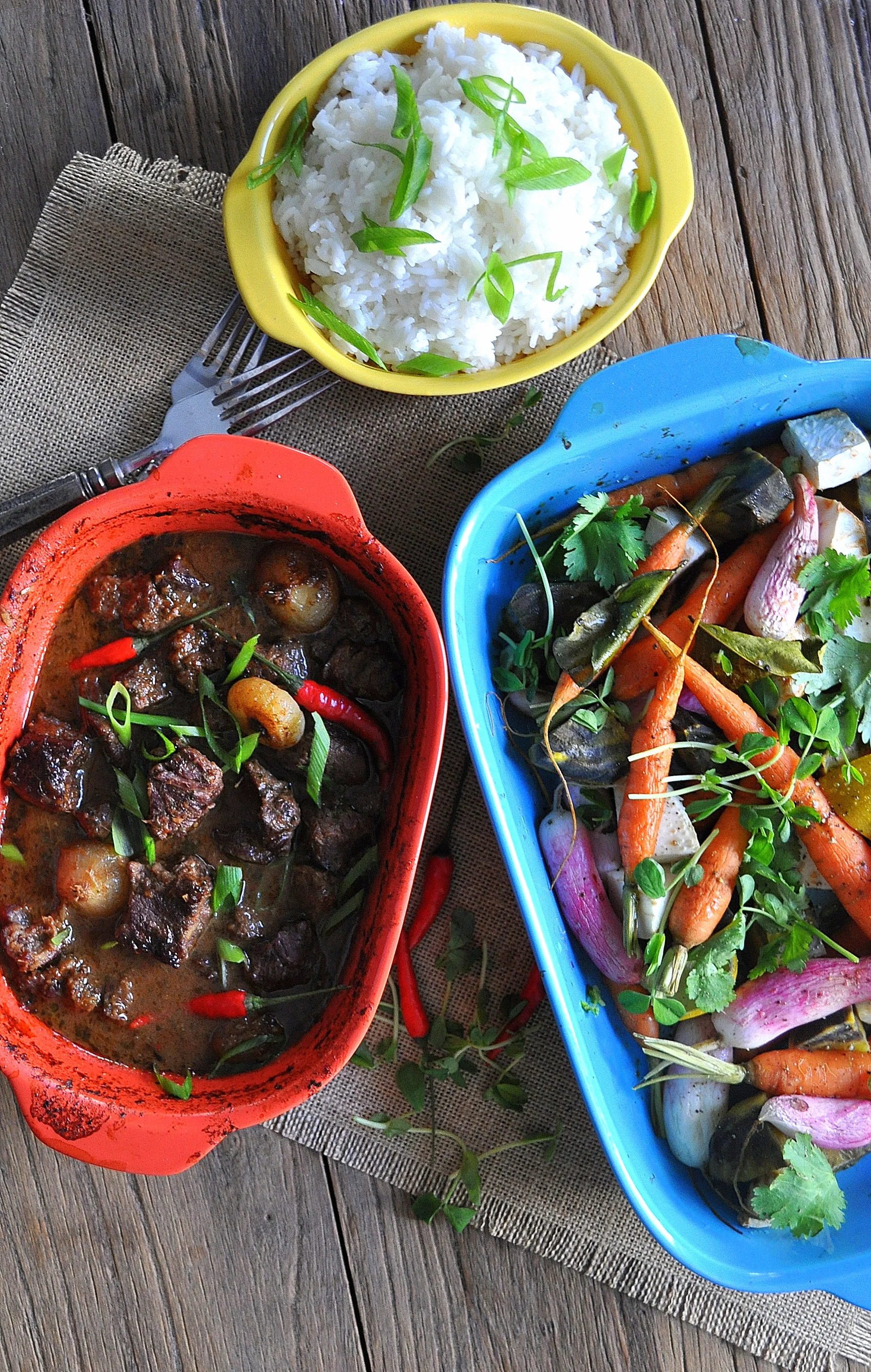 Lemongrass Beef Stew with Roasted Root Vegetables
