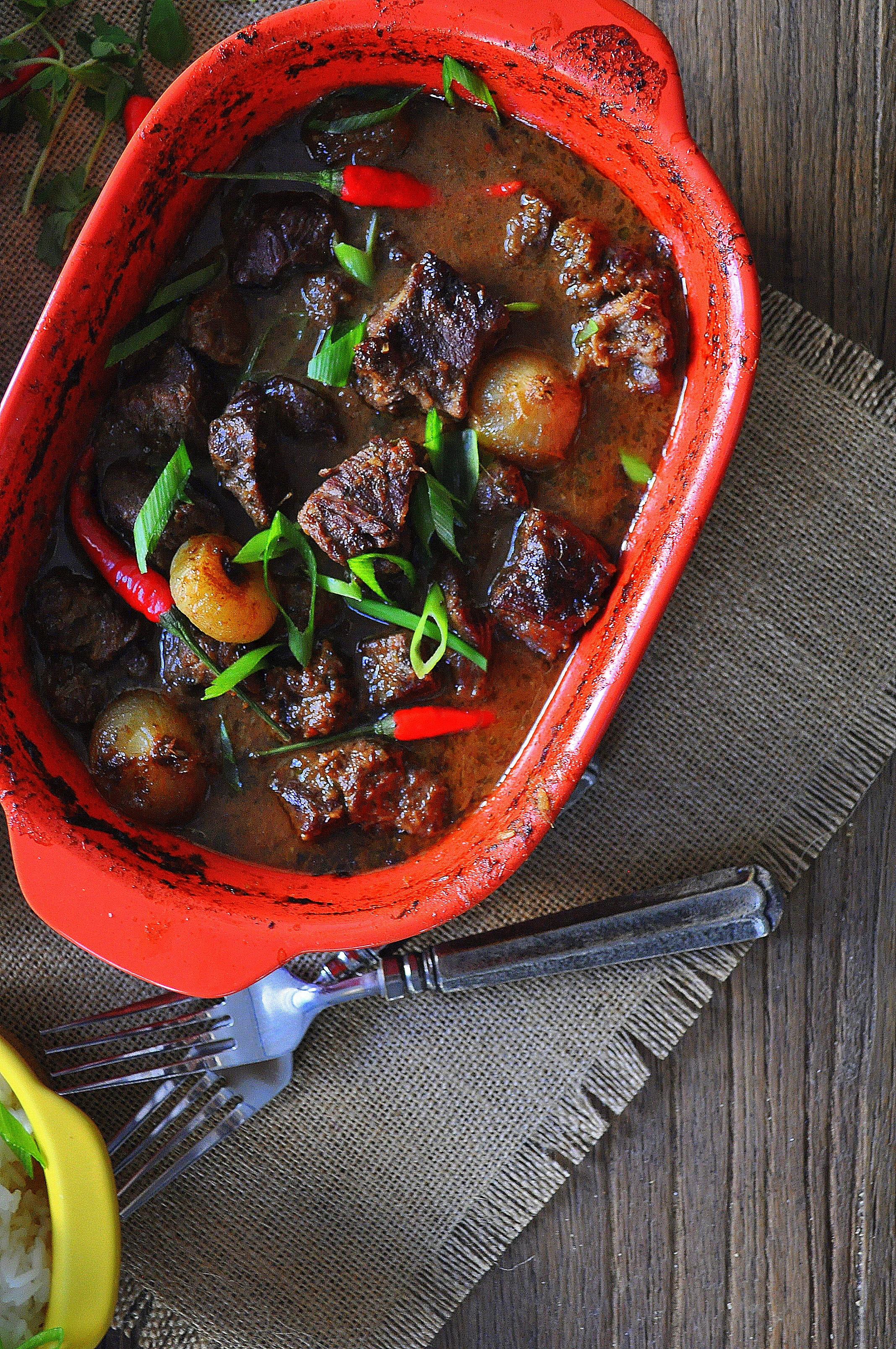 Lemongrass Beef Stew with Roasted Root Vegetables