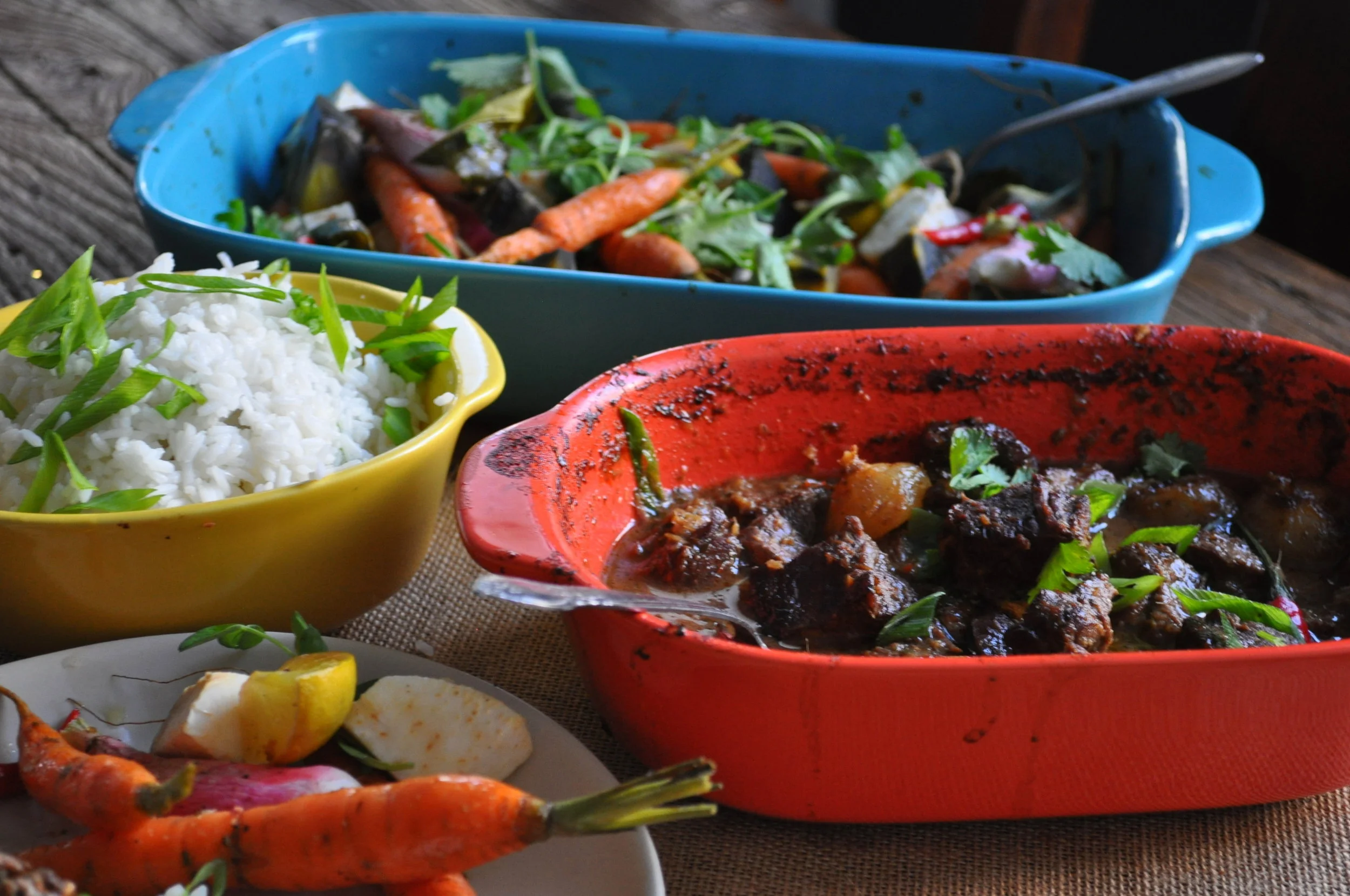 Lemongrass Beef Stew with Roasted Root Vegetables