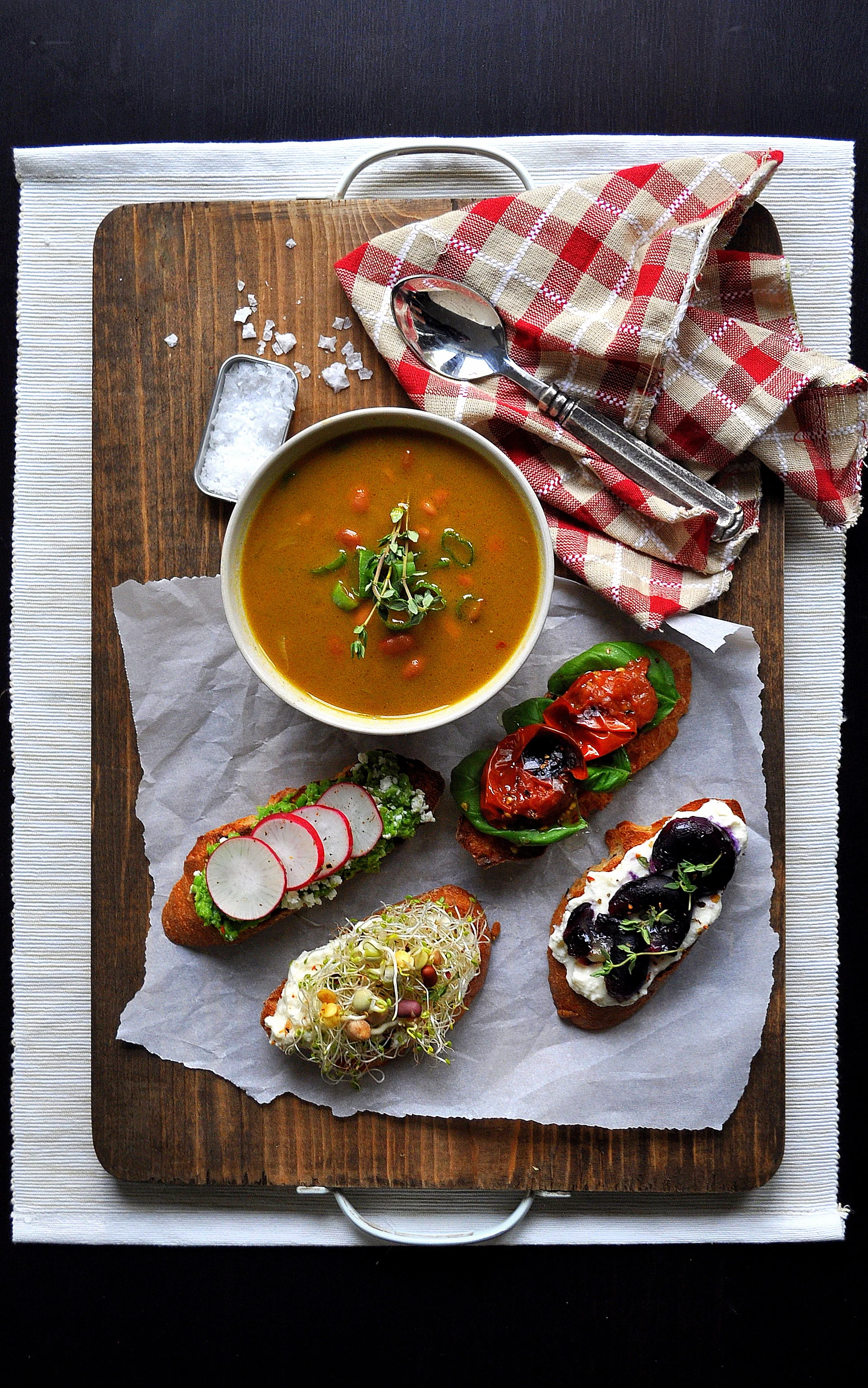 Coconut and Bean Soup with Crostini Bar by Food Well Said