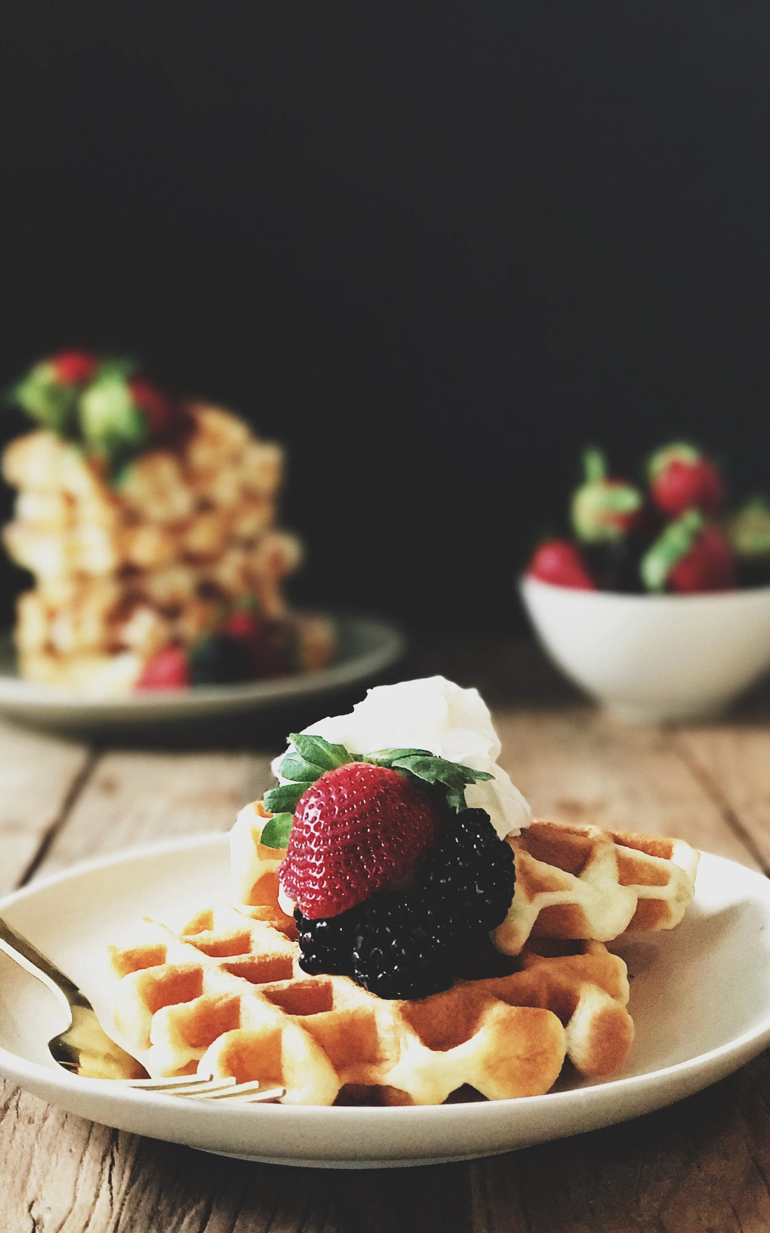 waffles and berries