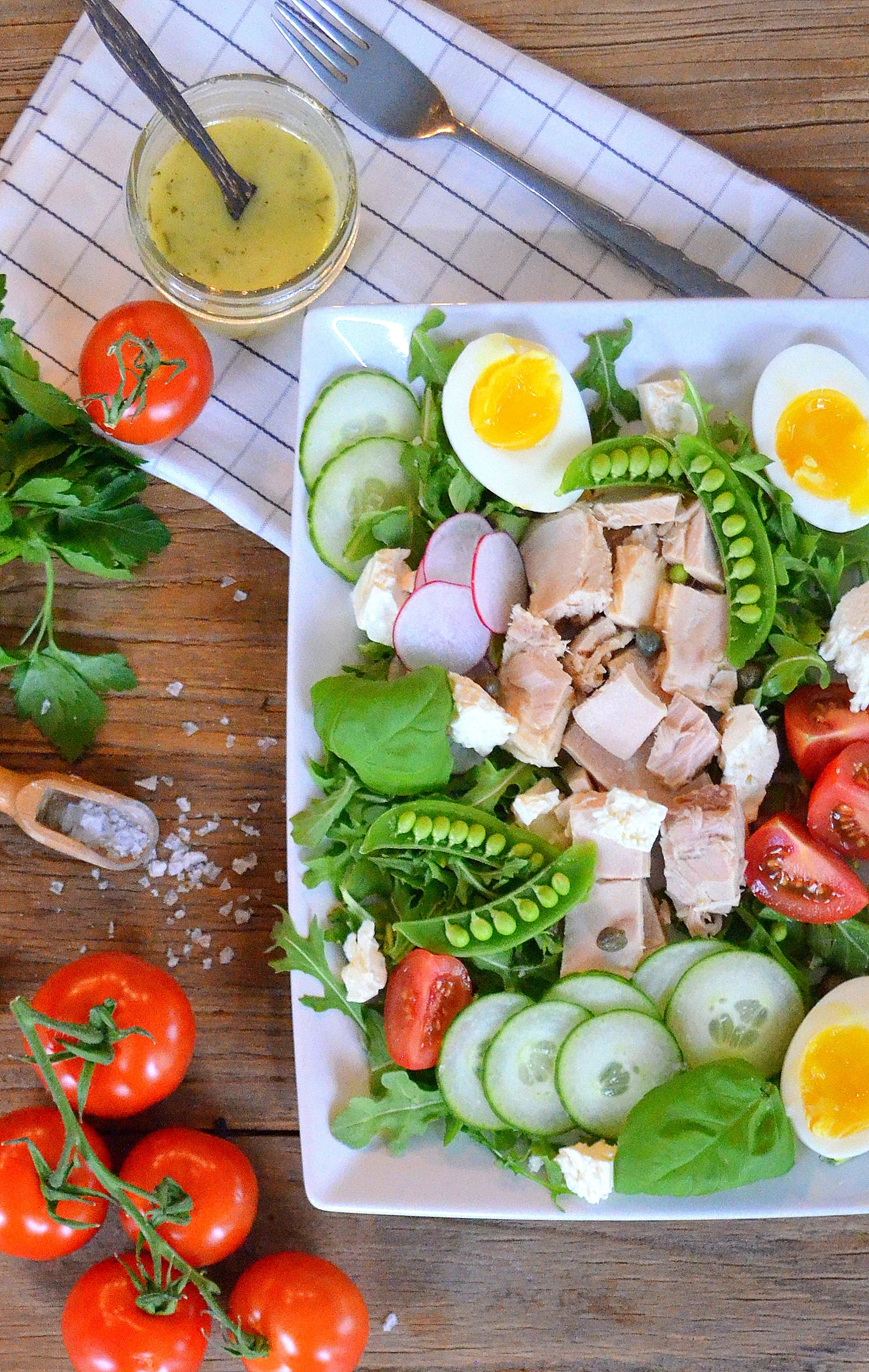 Tuna Egg Arugula Salad