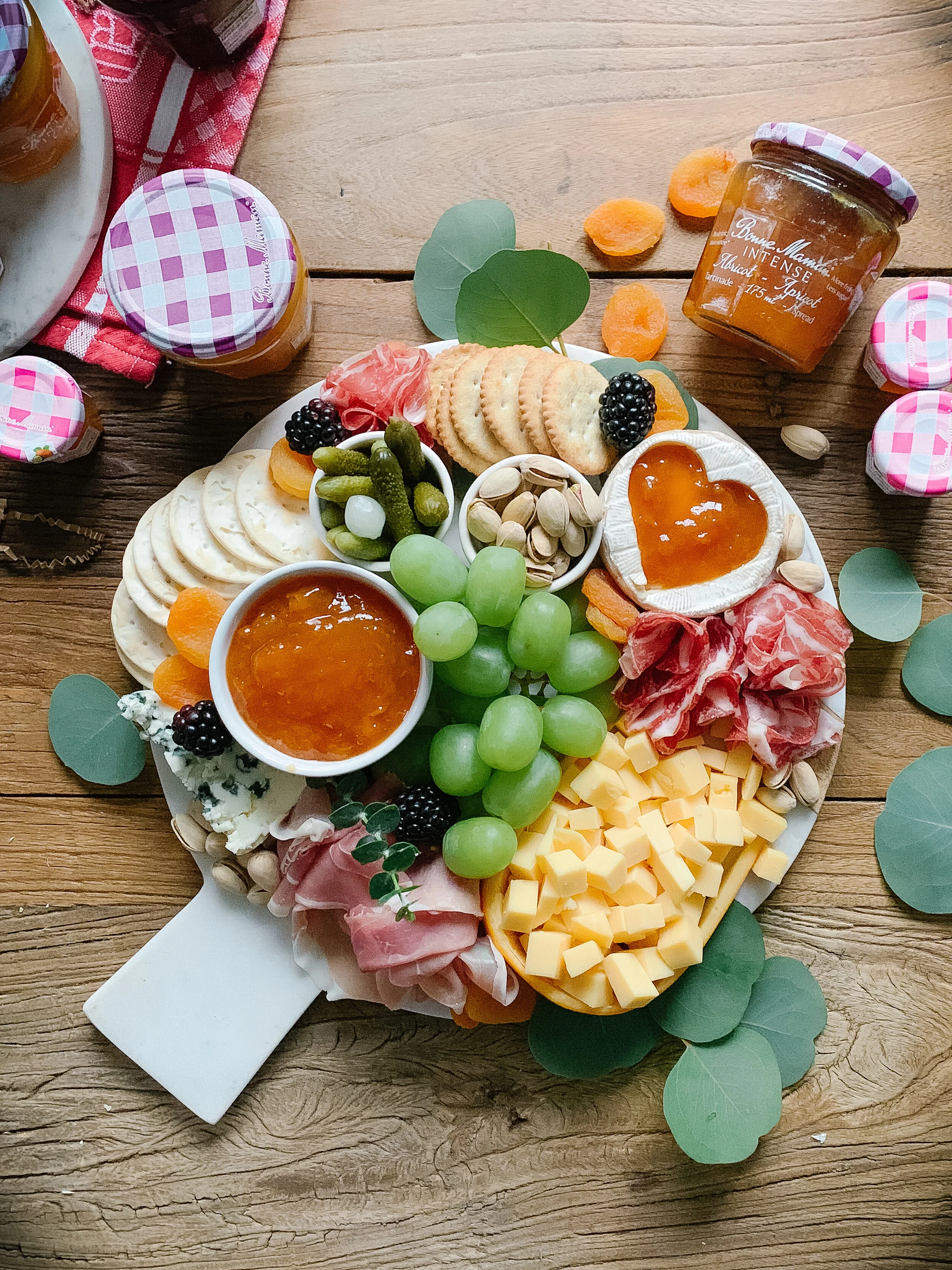 Apricot Inspired Cheeseboard featuring Bonne Maman