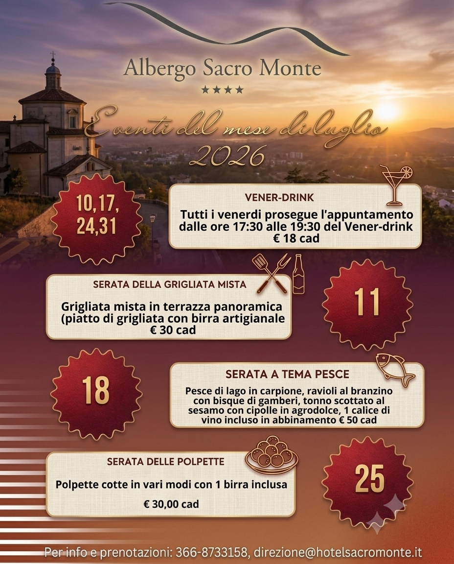 Luglio al fresco del Sacro Monte