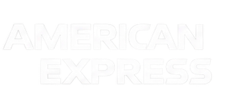 American Express logo with bold white lettering on a transparent background.