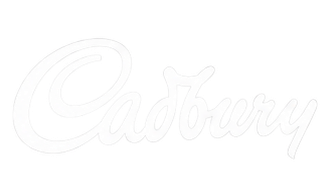The Cadbury logo in white cursive script on a black background.