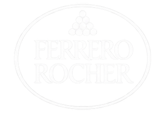 Ferrero Rocher logo with text and a cluster of grapes above it