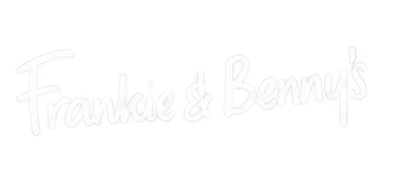 Frankie & Benny's logo in white cursive font.