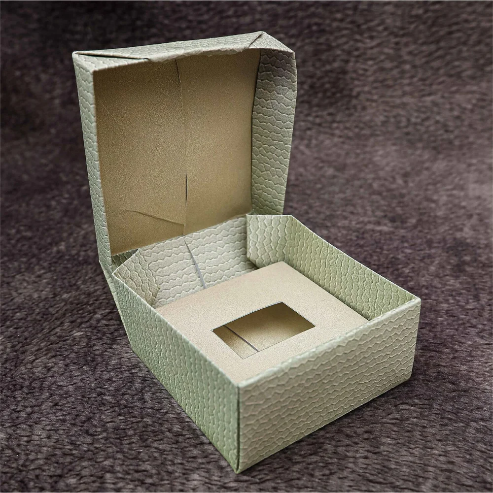 DIY Ring Box (Champagne Leather) Sapphire Ring — The Little