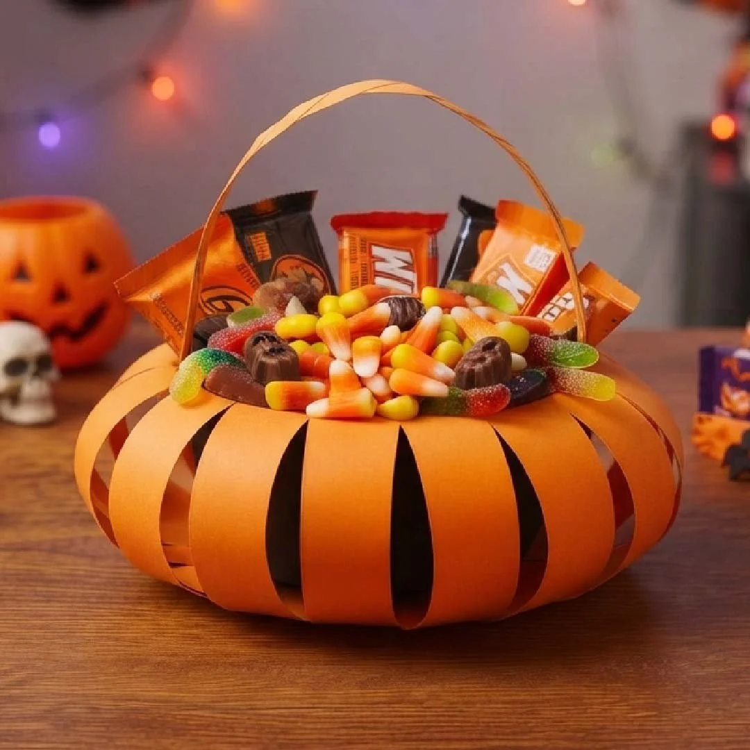 DIY Pumpkin Candy Basket