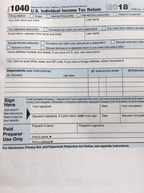 We Have 2018 Tax Forms
