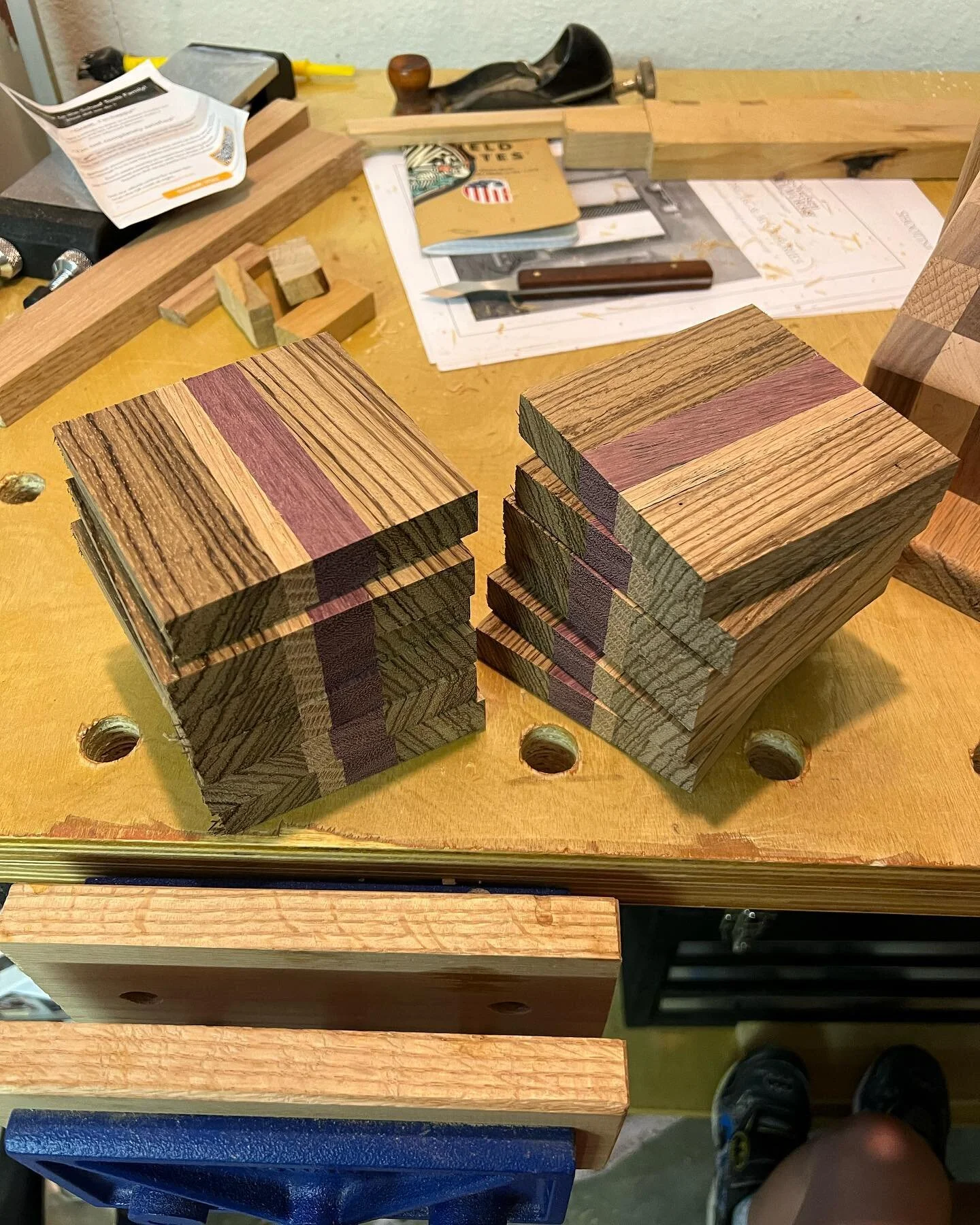 A few coasters in the works for some sets #woodworking #woodworker #wooddesign #homedecor #workbench