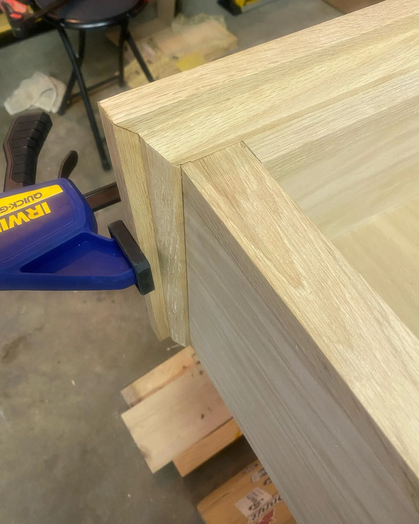 Trim work on the bookshelf. Getting close to applying finish #woodworking #woodworker #bookshelf #woodfurniture #wood