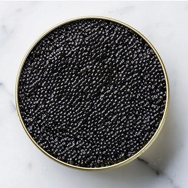 But what exact is caviar...?
Caviar is processed and salt cured fish roe. While caviar is often used as a term to describe any fish egg, true caviar comes from sturgeon, native to the Caspian and Black Seas. Varieties of sturgeon include beluga, sevr