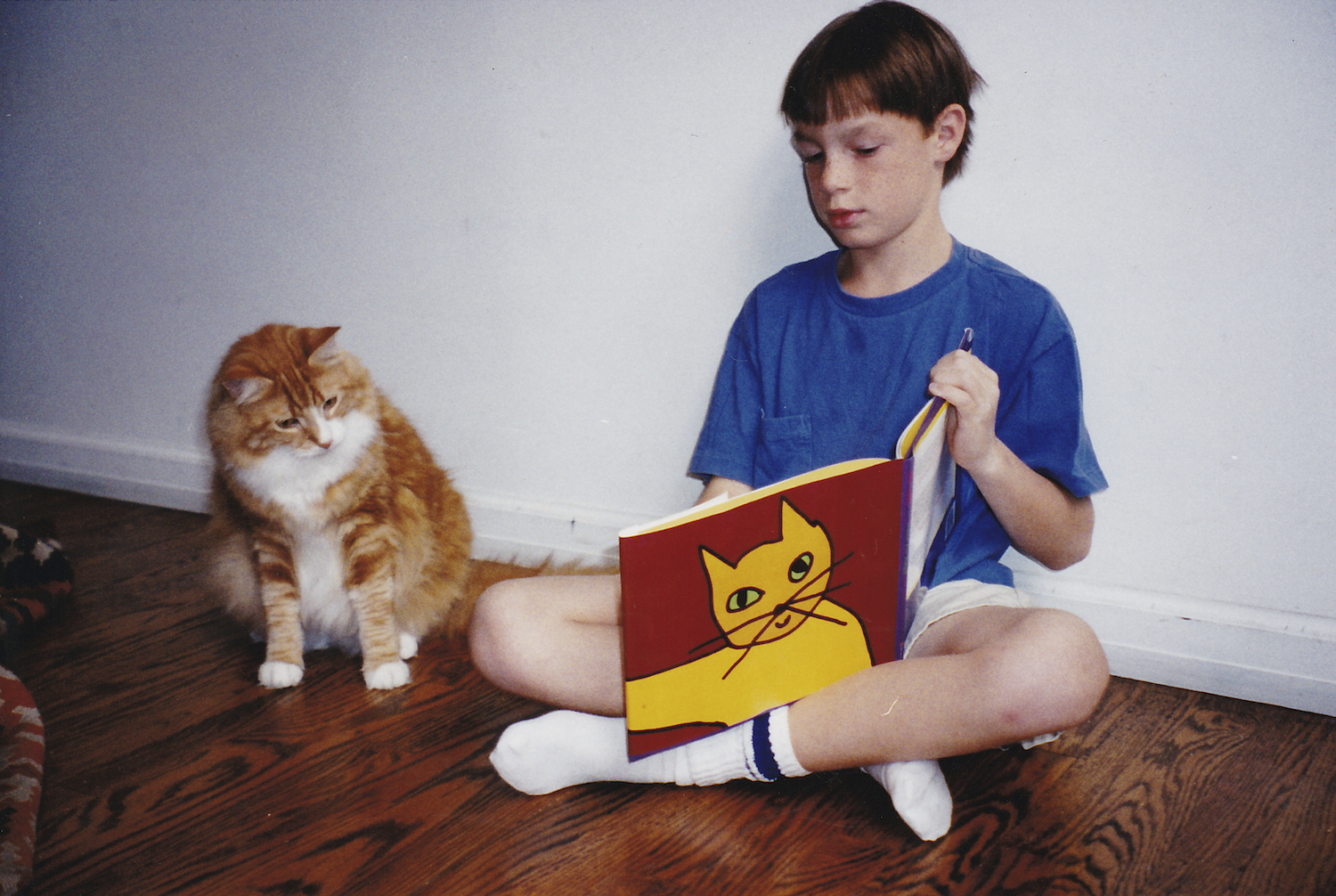 Timo and Static with Book Cover Drawn by Jane Aaron