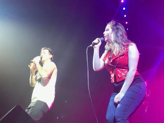 Emily with Jacob Hoggard from Hedley