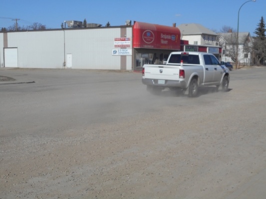 Dust from vehicles is common as vehicles traverse the once heavily travelled thoroughfare
