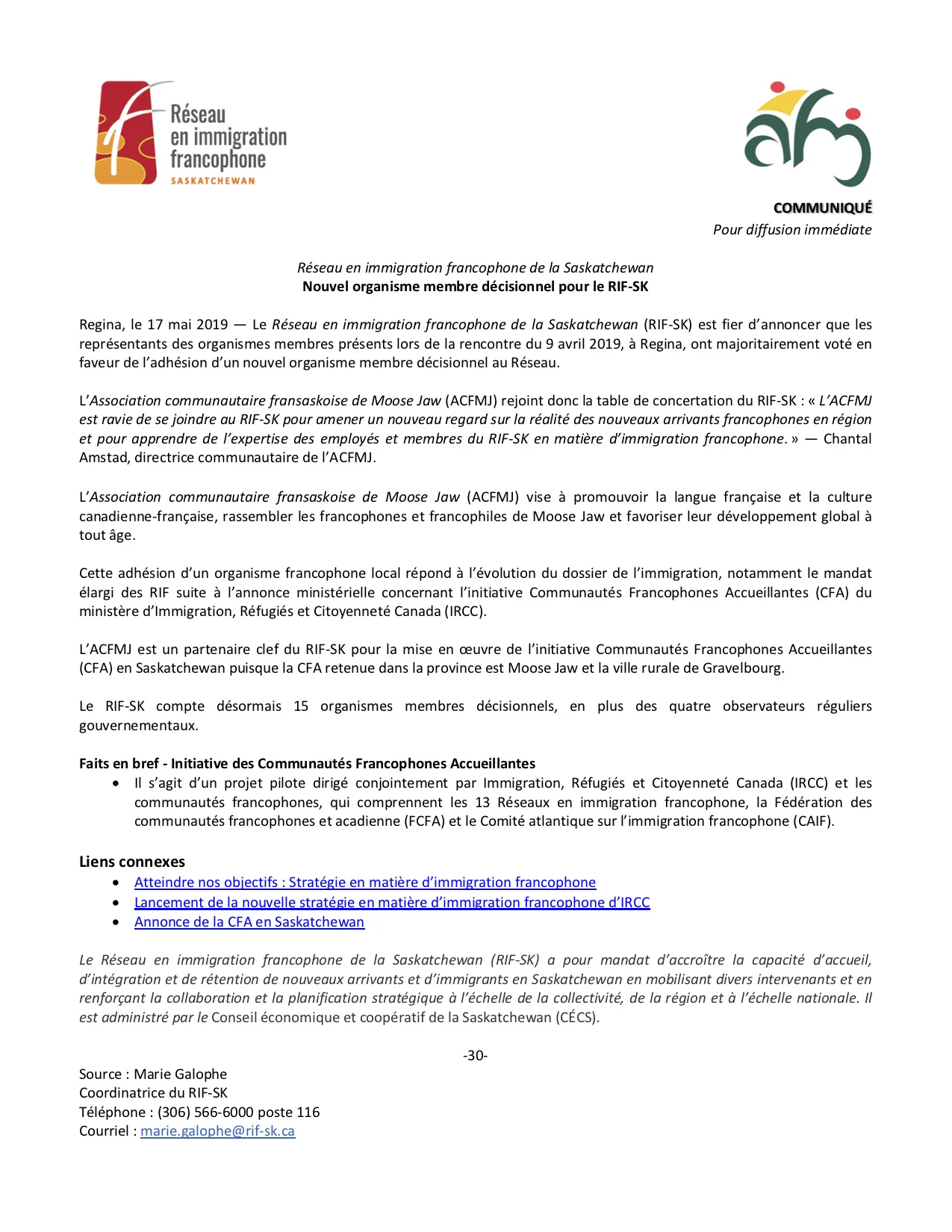 Announcement About French Organization