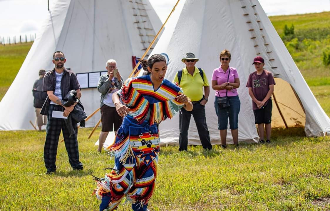 Anthony Getz performs a pow wow dance - Photo by Bob Schultz