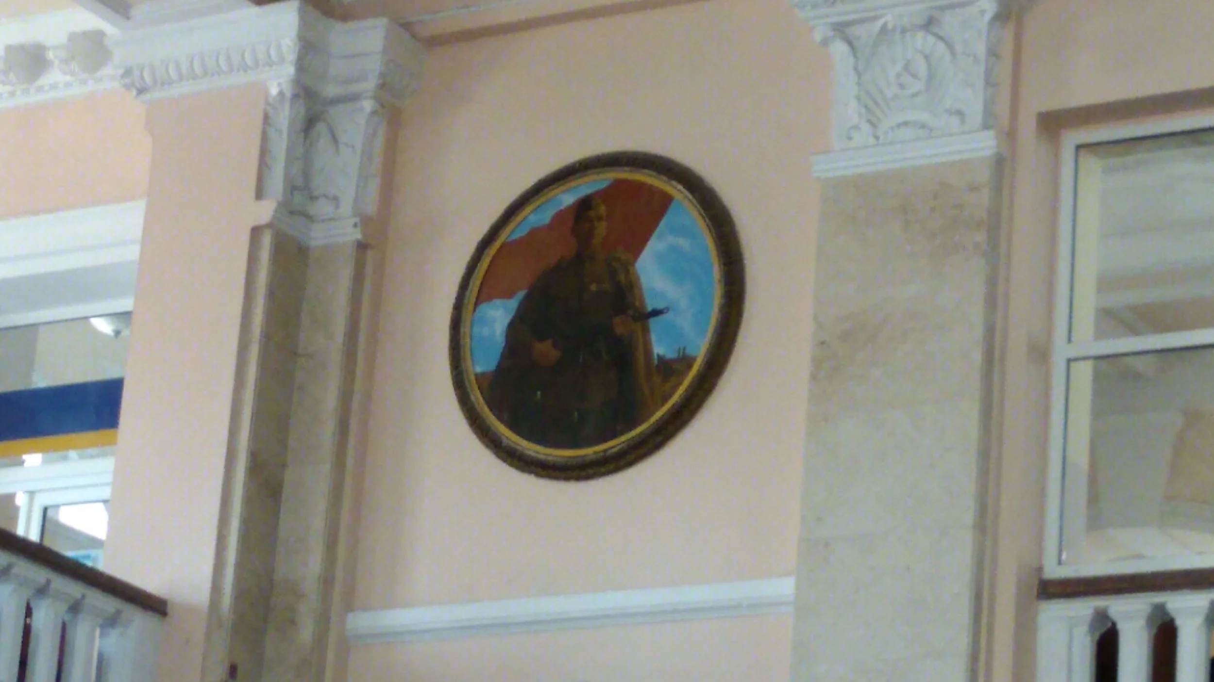 Soviet period portrait in the Odessa, Ukraine central train station