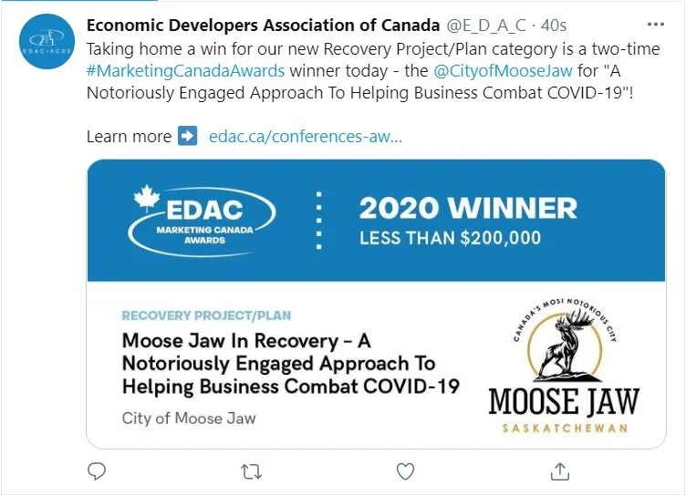 City Wins Award For COVID - 19 Recovery Plan