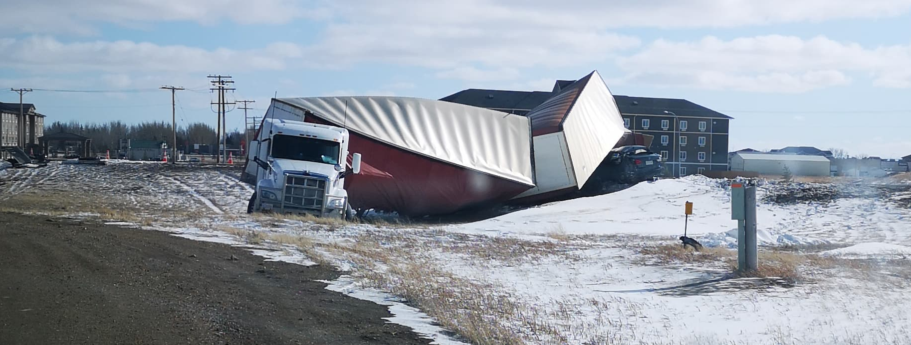 Aftermath Of A Major Accident During Monday's Storm